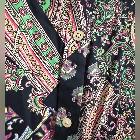 Lauren Ralph Lauren Non Iron Paisley Print Button Up 100% Cotton Shirt Sz 1X - Picture 9 of 9